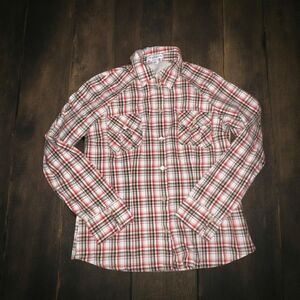Boys Pendleton Brown/Red Plaid Button Up Size Small